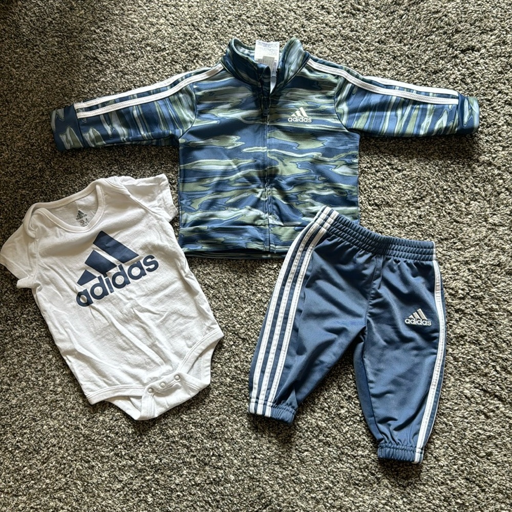 3mo Adidas Track Suit with onesie.